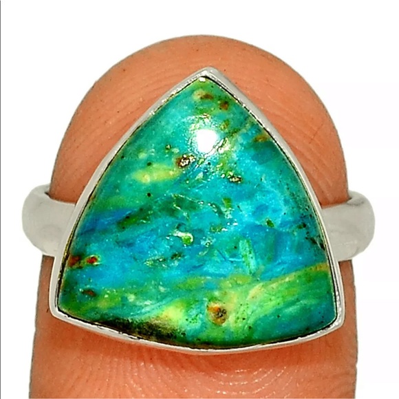 Peruvian Opal silver ring size 7 & 6.5 - Picture 2 of 4